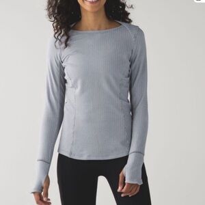 lululemon Heather Gray Herringbone Kano Catch Me Shirt